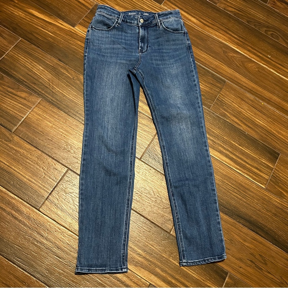 Old Navy High Rise Straight Jeans 6 Petite Short Medium Wash